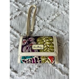 Vera Bradley Plum Crazy Wristlet Wallet Case Small Purse Zip Coin Pouch